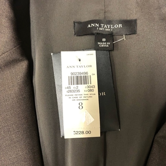 Ann Taylor Brown Gray Blazer Jacket Size 8 NWT - Picture 3 of 6